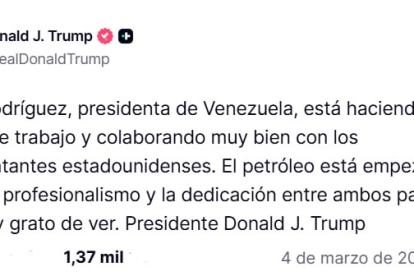 Las declaraciones de Trump se producen durante la visita a Venezuela del secretario del Interior de Estados Unidos, Doug Burgum