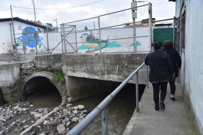 Una malla sirve de protección para los días en que la corriente crece.