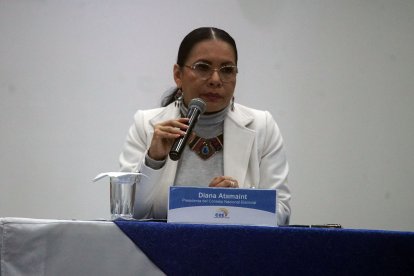 Diana Atamaint, presidenta del CNE, presentó la denuncia contra los correistas.