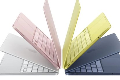 El MacBook Neo se presenta en cuatro acabados vibrantes: Plata, Rosa Rubor, Amarillo Cítrico e Índigo