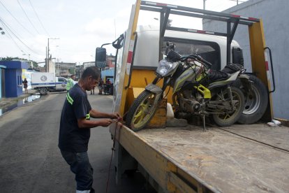 Las víctimas iban a bordo de esta motocicleta.