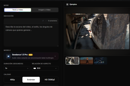 Seedance combina texto, imágenes y audio para crear escenas completas