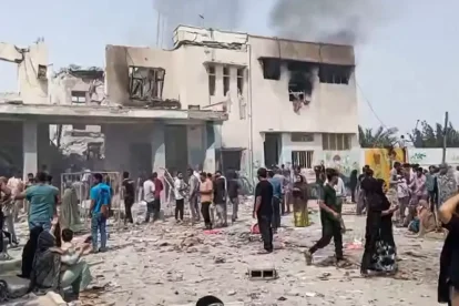 El edificio de la escuela formaba parte del complejo de la base militar iraní