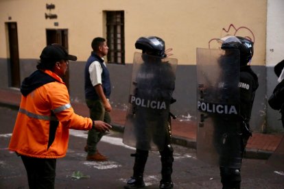 Hubo protestas en Quito este 13 de marzo.