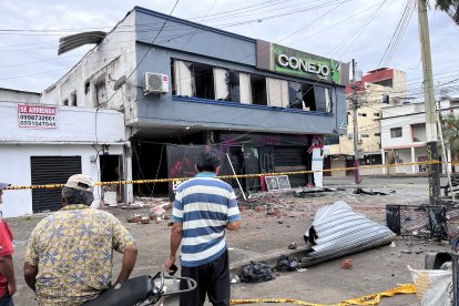 El lugar del atentado en Machala.