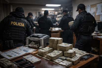 Caso Lafattoria: recreación de IA sobre un operativo que reveló millonarios movimientos de dinero en investigación por lavado de activos.