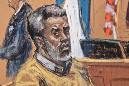 Uno de los dibujos judiciales muestran a Sean 