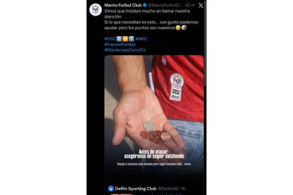 Manta se habría burlado de la situación económica de Delfín, pero luego habría eliminado la publicación.