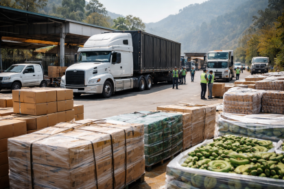 Recreación con IA de movimiento comercial en zona fronteriza entre Ecuador y Colombia.