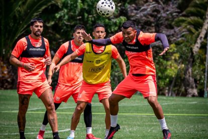Jugadores del Barcelona SC durante un entrenamiento.