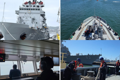 Megabuque de seguridad llega a Ecuador: imagen compartida por el Ministerio de Defensa.