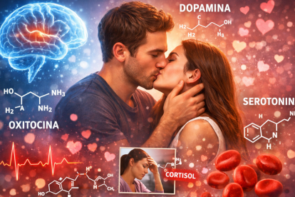 Un beso activa hormonas como la dopamina y la oxitocina, generando placer, reduciendo el estrés y fortaleciendo los vínculos emocionales