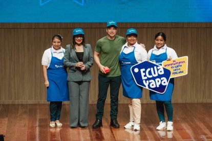 Daniel Noboa durante el evento donde dio a conocer a aquel portal comercial.