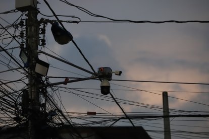 Esta cámara fue la que captó a la volqueta ingresando al domicilio.