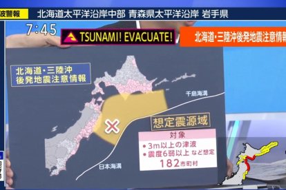 Autoridades emitieron la alerta de tsunami para Iwate, Hokkaido y Aomori.