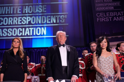 El presidente de Estados Unidos, Donald Trump, en la cena de la Asociación de Corresponsales de la Casa Blanca en el Hotel Washington Hilton de Washington, D.C
