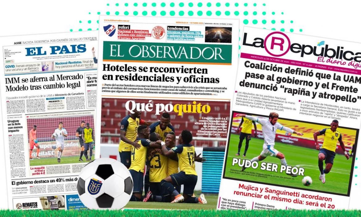 collage portadas diarios uruguay