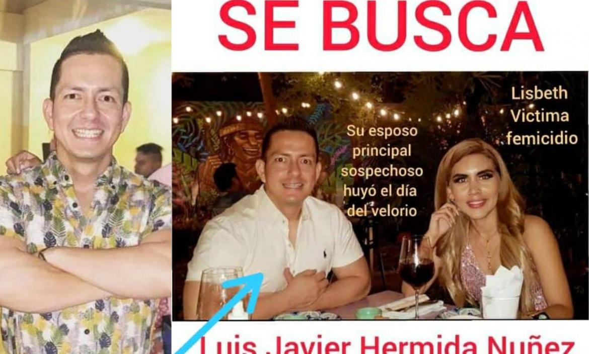 Luis Hermida Núñez es sospechoso de asesinar a su esposa Lisbeth Baquerizo.
