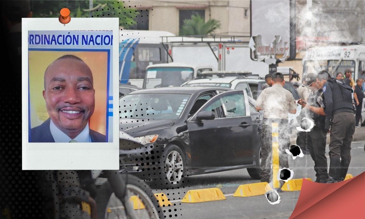 Jerfferson Carlos Cuero Gruezo fue asesinado al mediodía del martes. Conducía este vehículo de color negro. Policía acordonó la escena del crimen.