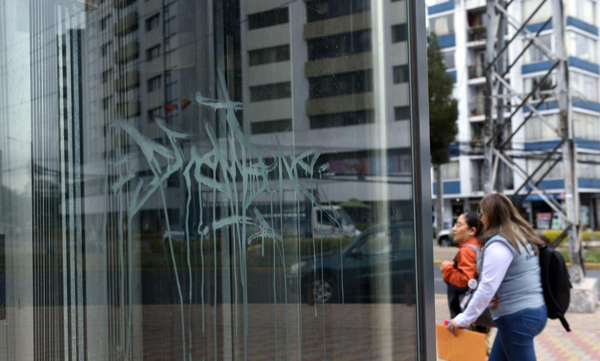 Vandalismo en estación de La Carolina | Metro de Quito