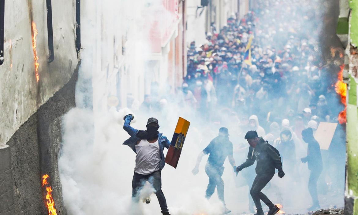 Protests against Ecuador's President Lenin Moreno's austerity measures, in Quito