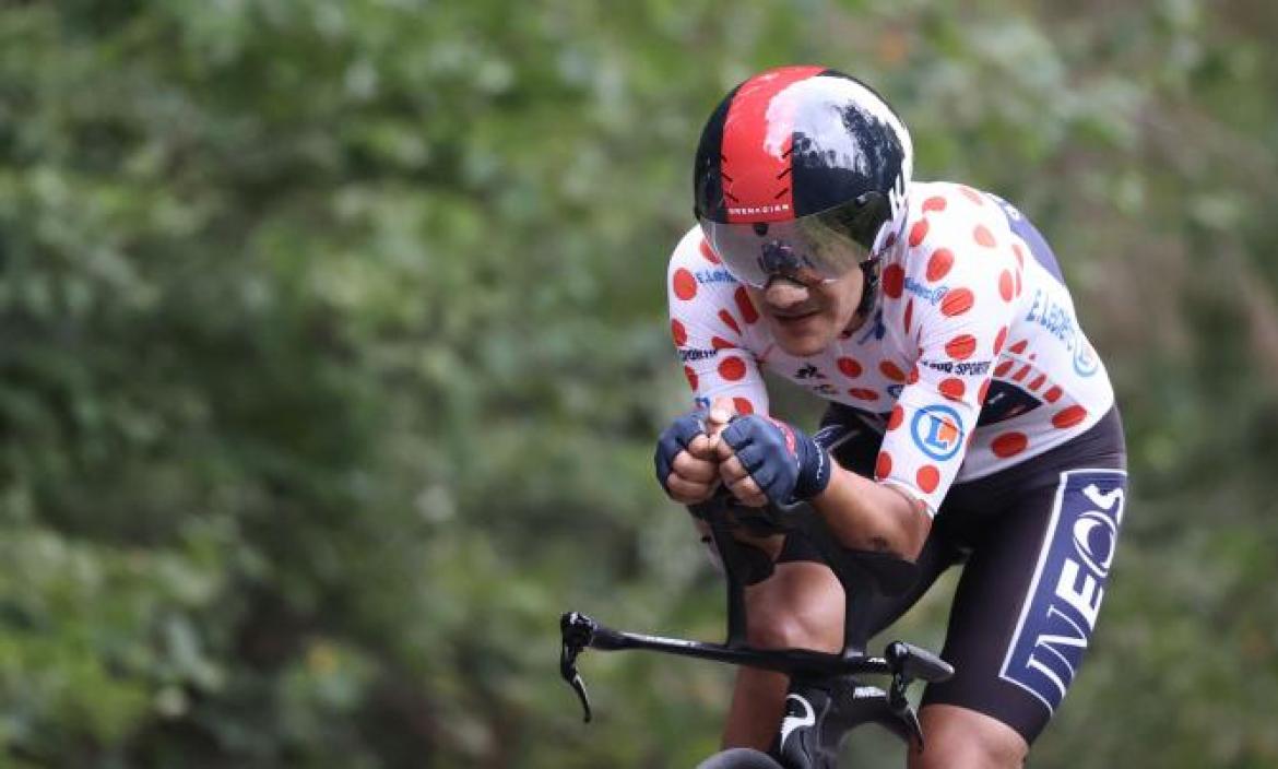 El ciclista ecuatoriano se quedó con las ganas de llevarse el maillot de lunares rojos a casa, este sábado 19 de septiembre.