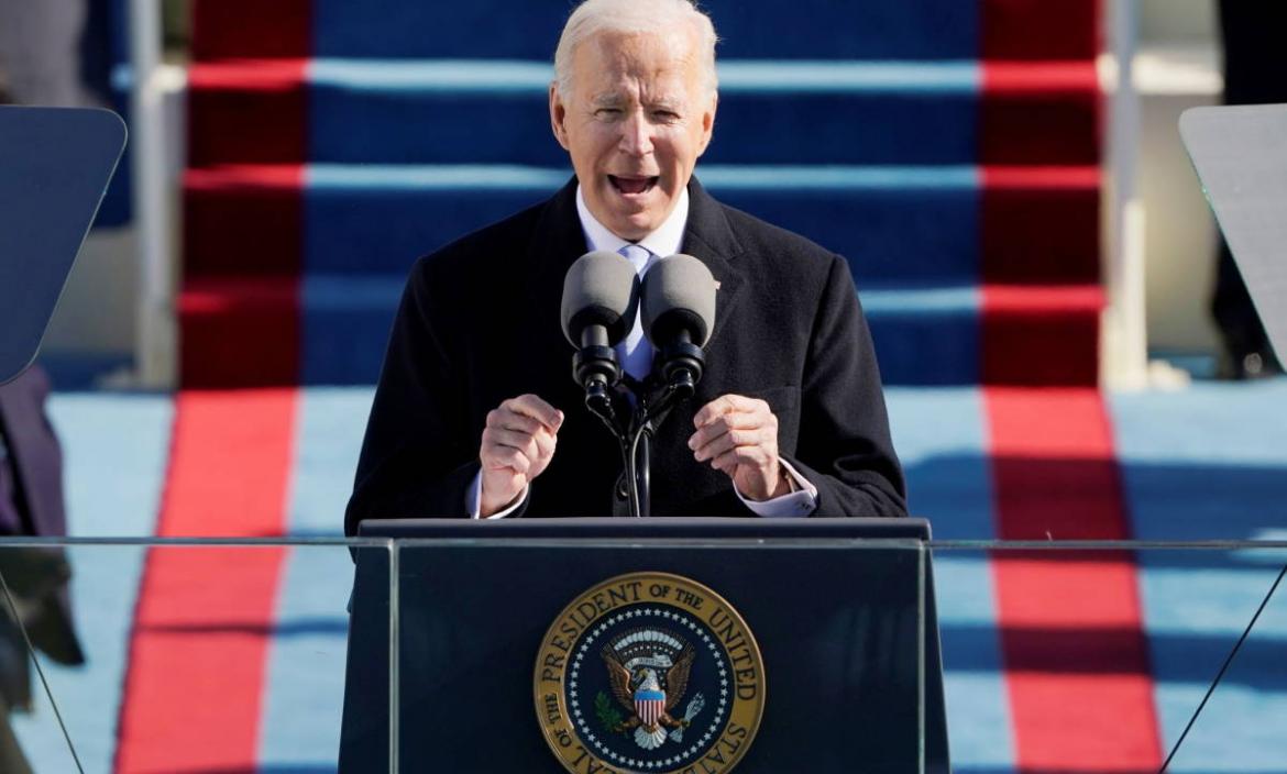 Joe Biden, en la posesión del poder como presidente de Estados Unidos.