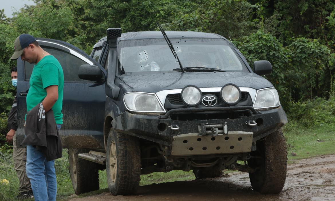 Danny García Jaime viajaba en esta camioneta cuando fue asesinado.