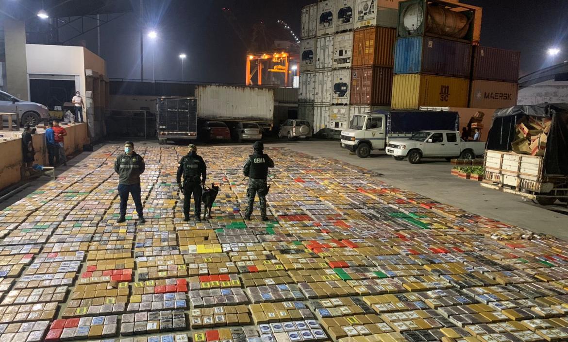 Casi 7 toneladas de droga se incautó en el puerto de Guayaquil.