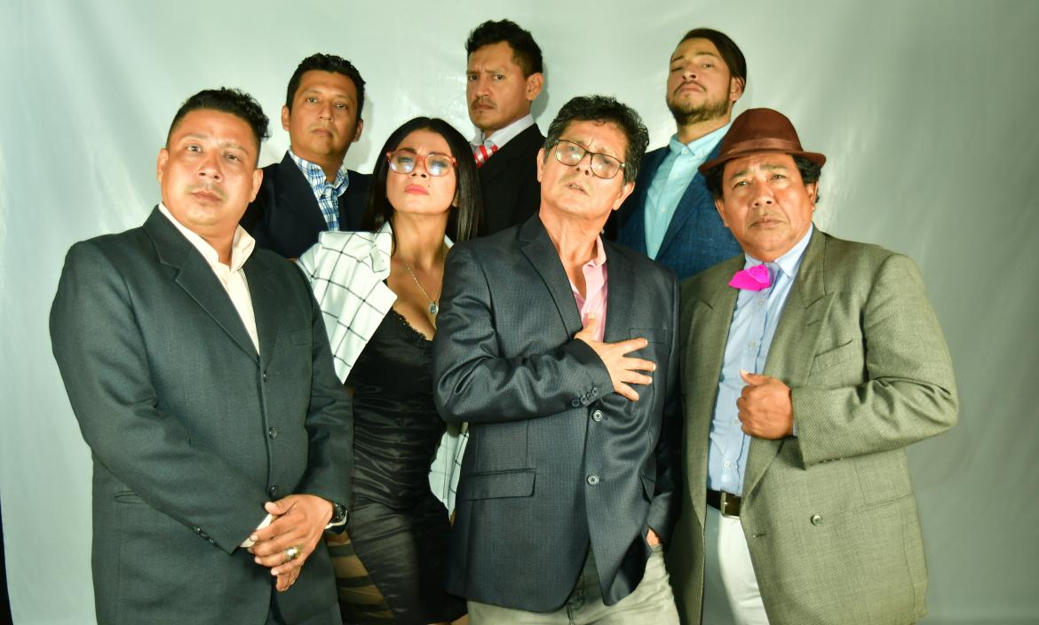 Actores del grupo de teatro La Mueca, de Oswaldo Segura