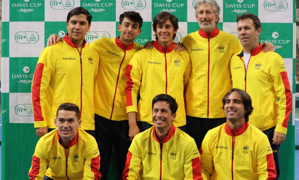 El equipo de Copa Davis de Ecuador que está en Grecia.