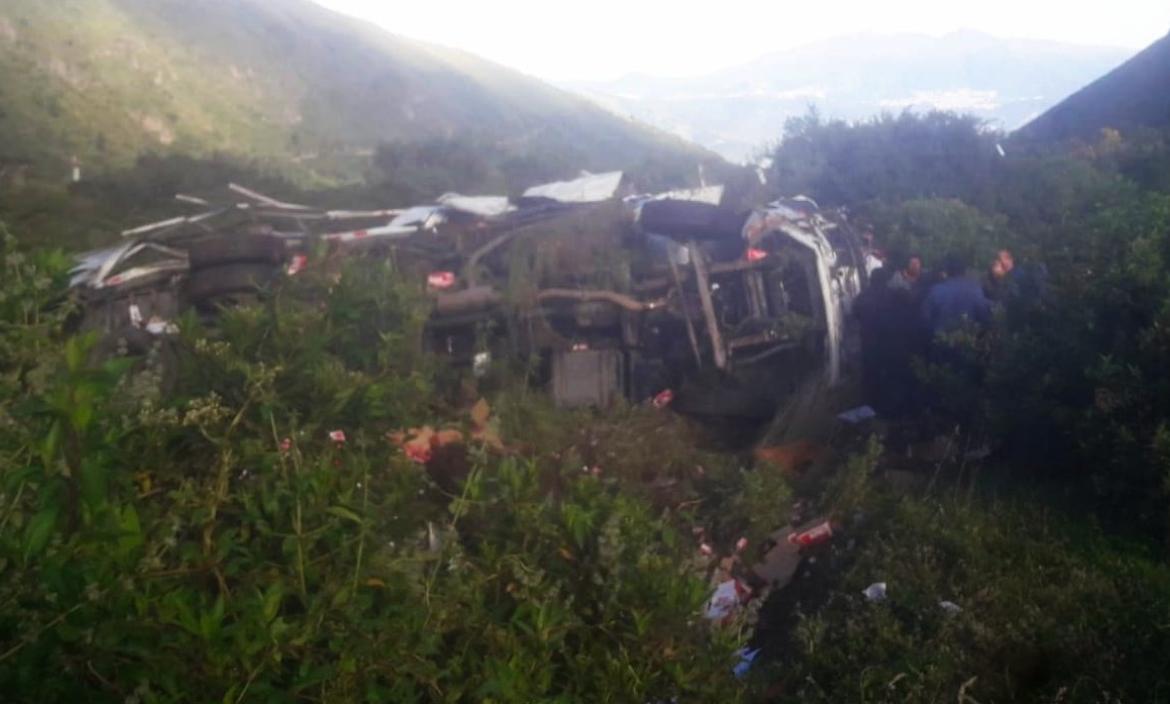 El accidente ocurrió en el kilómetro 8 de la vía a Papallacta, informó el Cuerpo de Bomberos.
