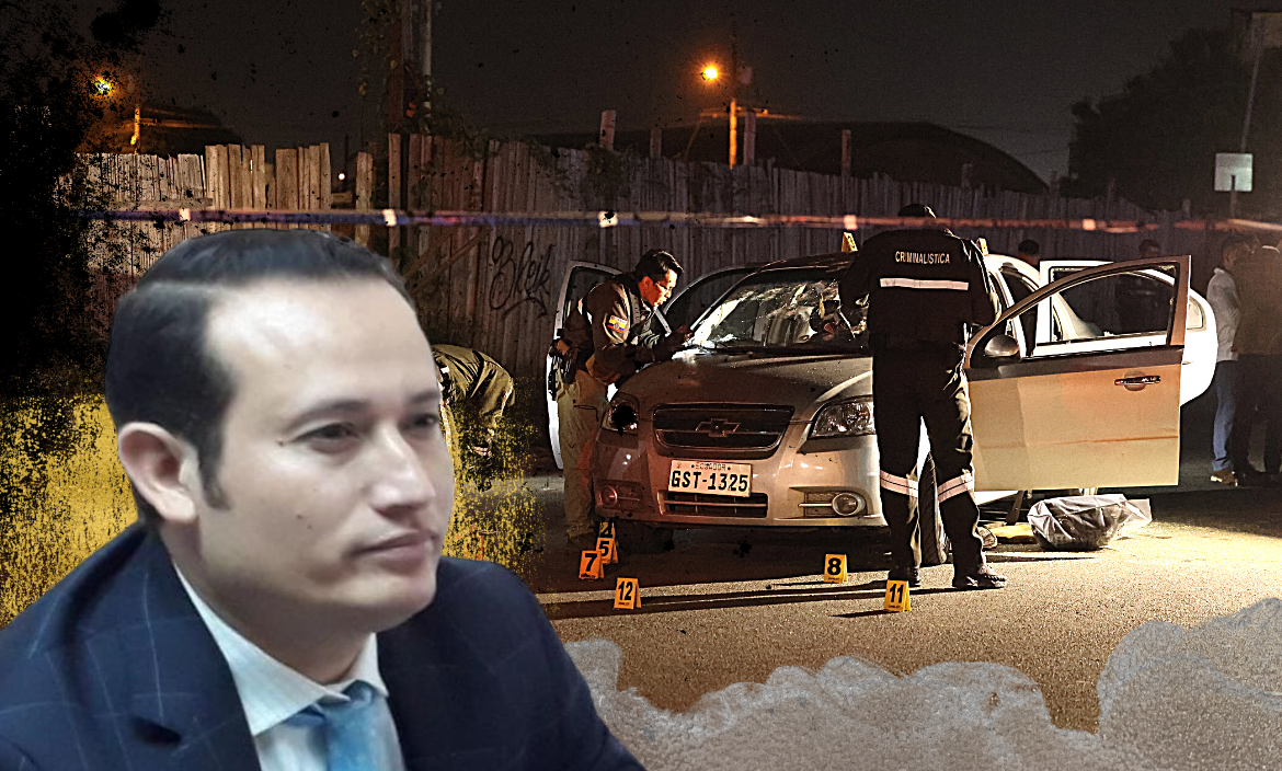 El fiscal Ángel Leonardo Palacios Véliz viajaba en su vehículo cuando fue asesinado. En el lugar la policía recogió 40 indicios balísticos.