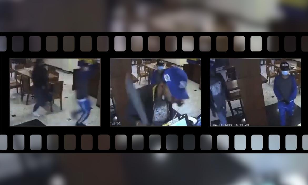 El robo en un restaurante en el norte de Quito fue grabado por las cámaras de seguridad.