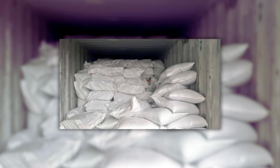 Este es el cargamento encontrado en un puerto de Guayaquil. La cocaína iba a ser enviada a México.