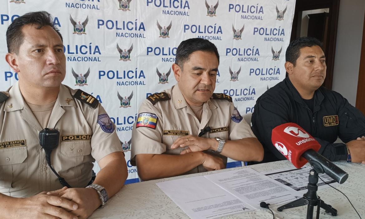El coronel Pablo Guachamín (c), comandante de la Subzona Azuay de la Policía Nacional, explicó sobre los supuestos casos de secuestros ocurridos en la provincia.