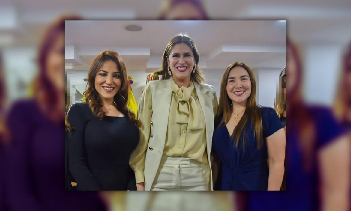 En una visita al Parlamento Andino: Mayra Salazar, Cristina Reyes y Fabiola Gallardo, expresidenta de la Corte del Guayas, una de las procesadas por el caso Purga.