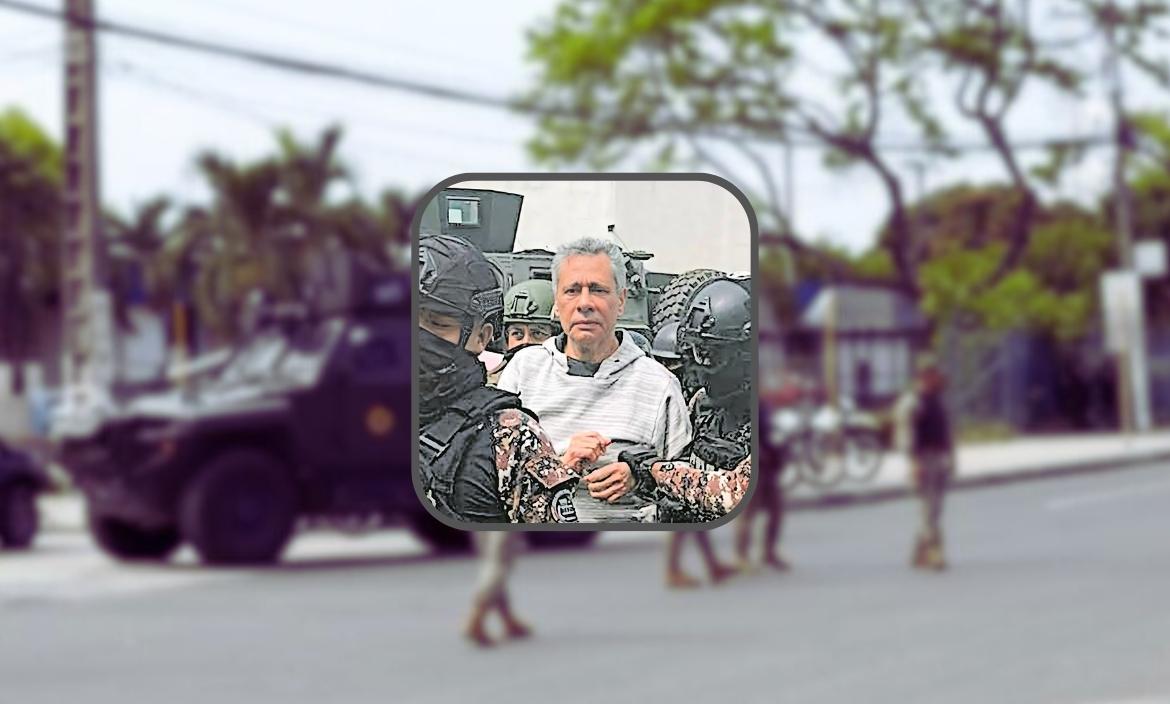 Jorge Glas fue trasladado de urgencia al Hospital Militar, en Guayaquil, al mediodía del lunes 8 de abril de 2024.
