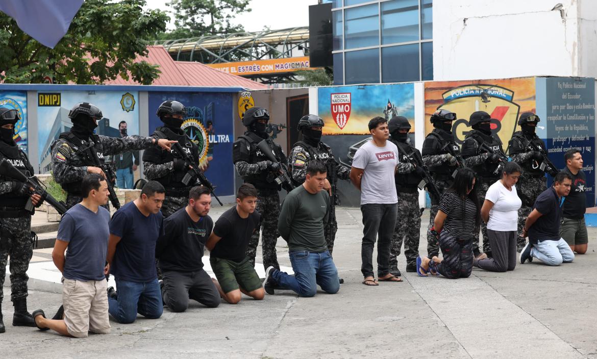 Los capturados del caso Jaguar fueron presentados en Guayaquil.