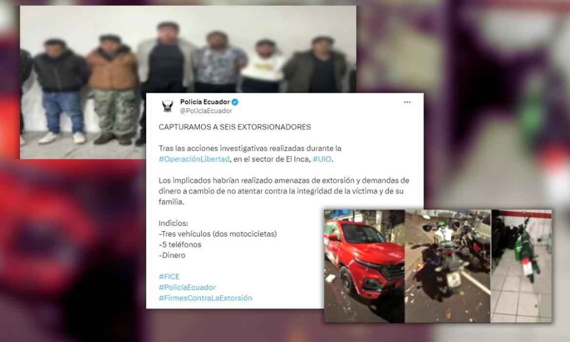 Los seis sospechosos de extorsión atrapados por la Policía, en Quito, ¿quedaron libres?
