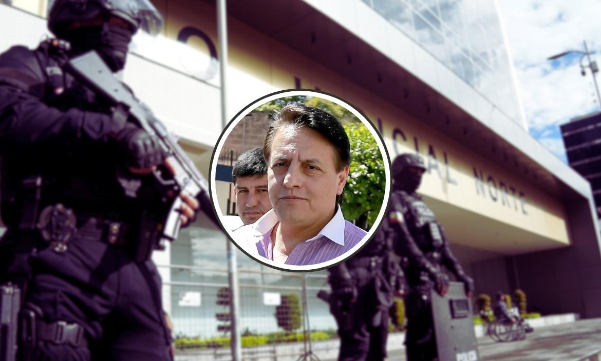 Hubo un gran contingente policial durante la audiencia de juicio del caso Villavicencio.