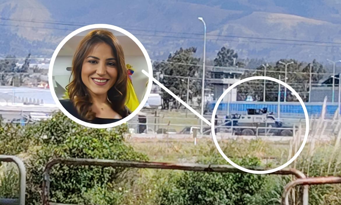 Mayra Salazar fue trasladada en un vehículo militar, blindado, el 12 de julio de 2024.