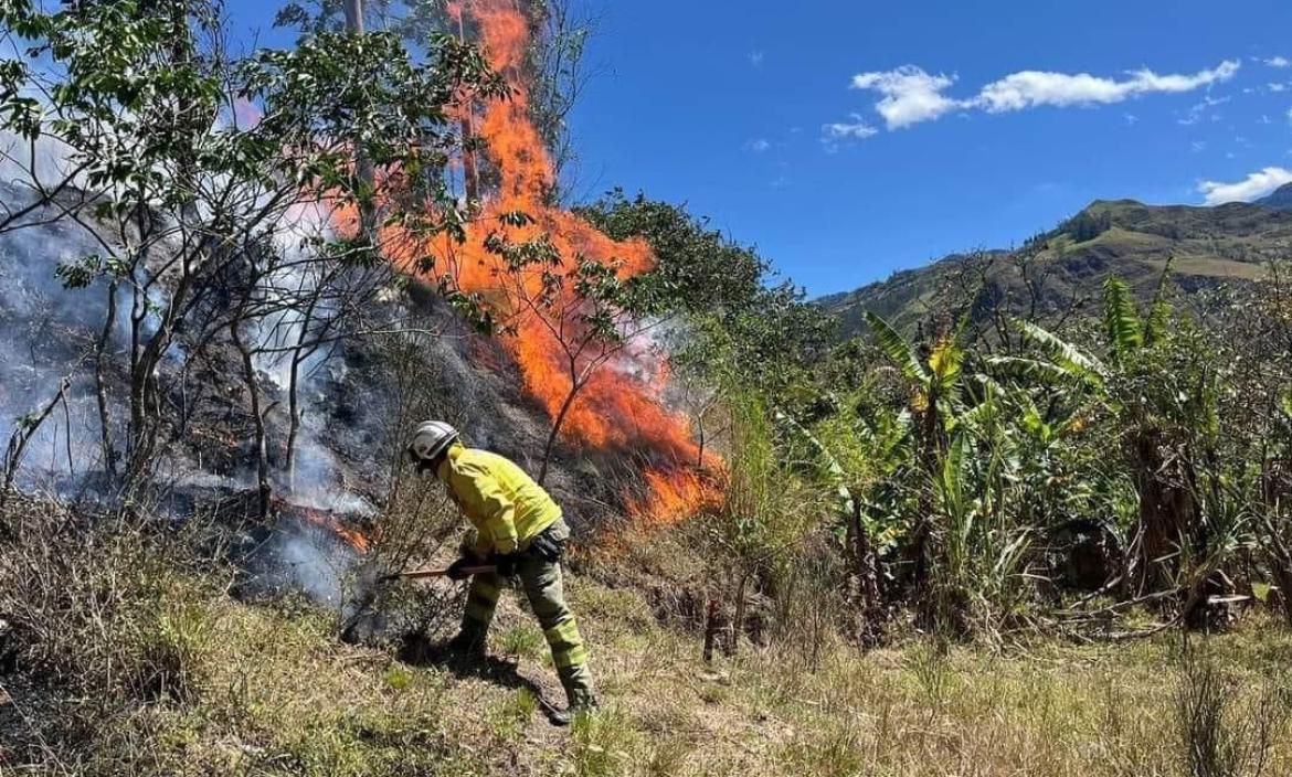 incendio forestal en azuay