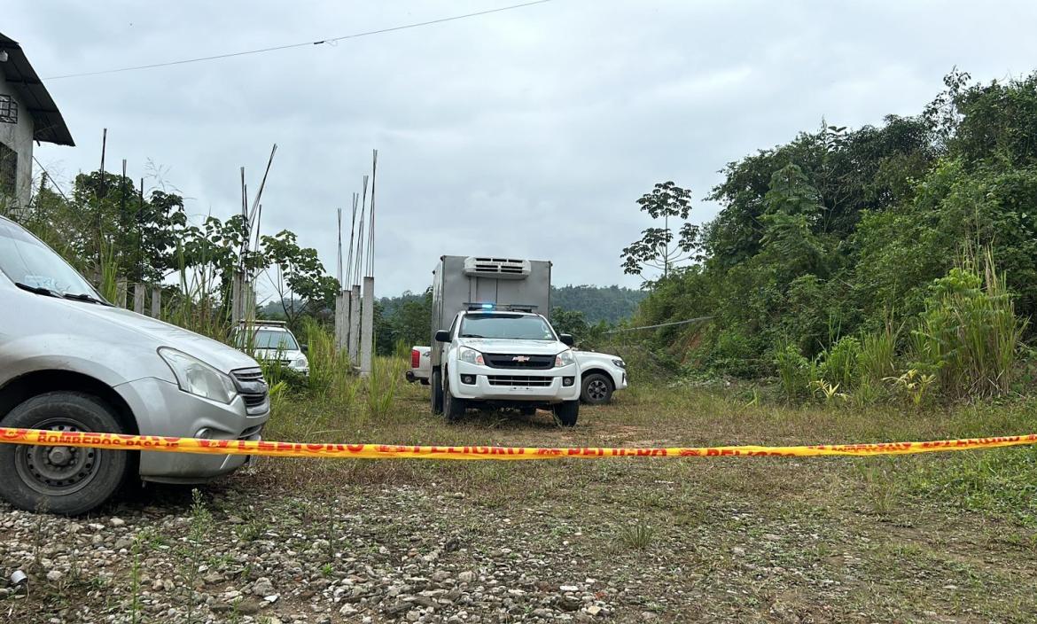 La Policía llegó al sitio para iniciar las investigaciones, en Pasaje.