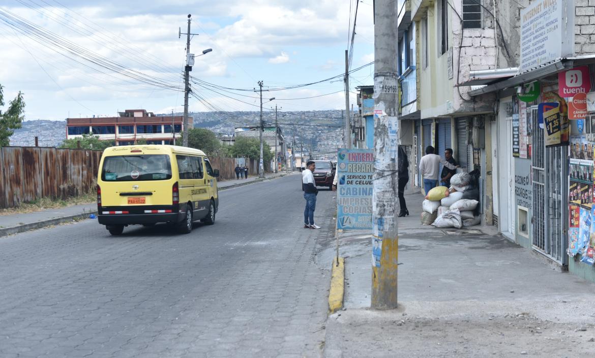 La zona del crimen en el barrio quiteño Martha Bucaram.