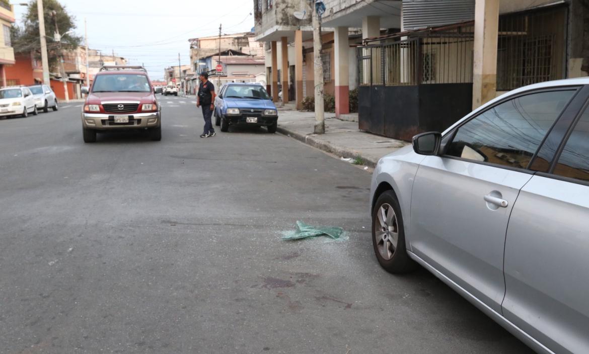 Quedaron los rastros del crimen en Guayaquil.