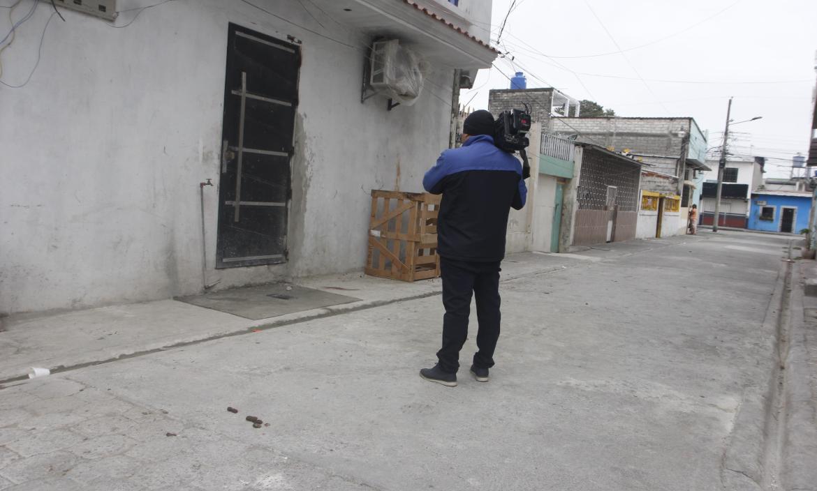 Al pie de esta vivienda abandonaron los restos humanos.