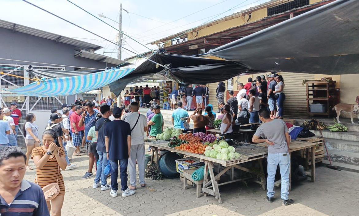 El mercado municipal de Paján, escenario de un crimen.