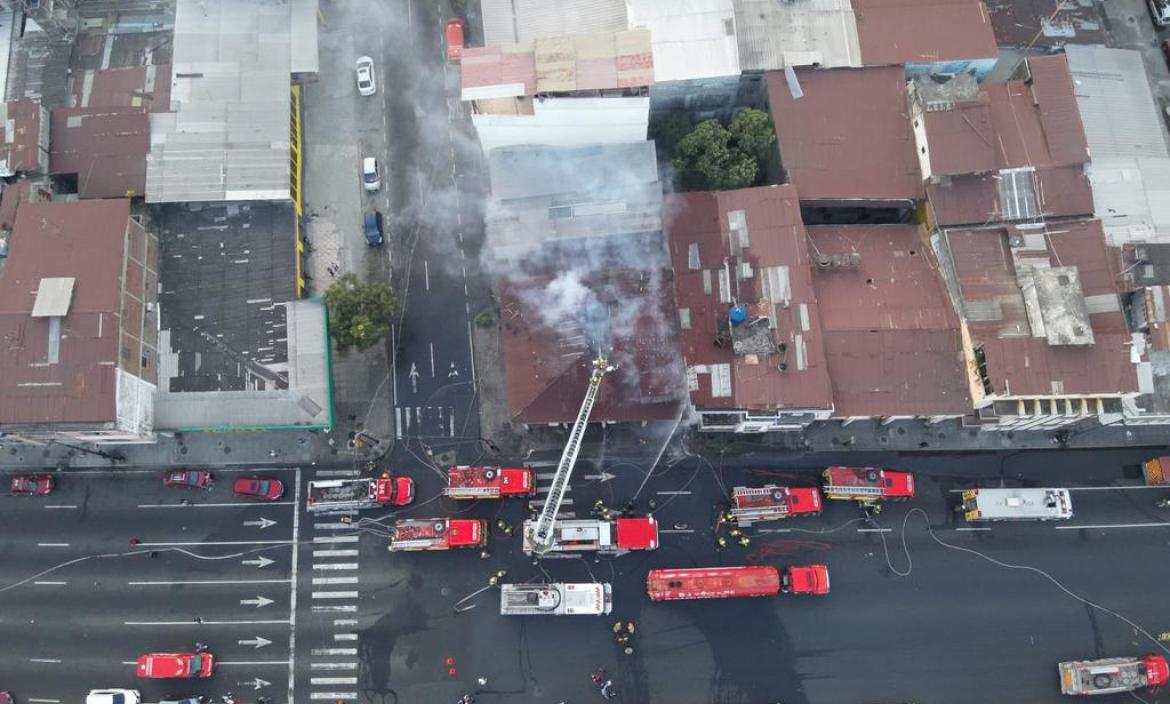 incendio en el centro