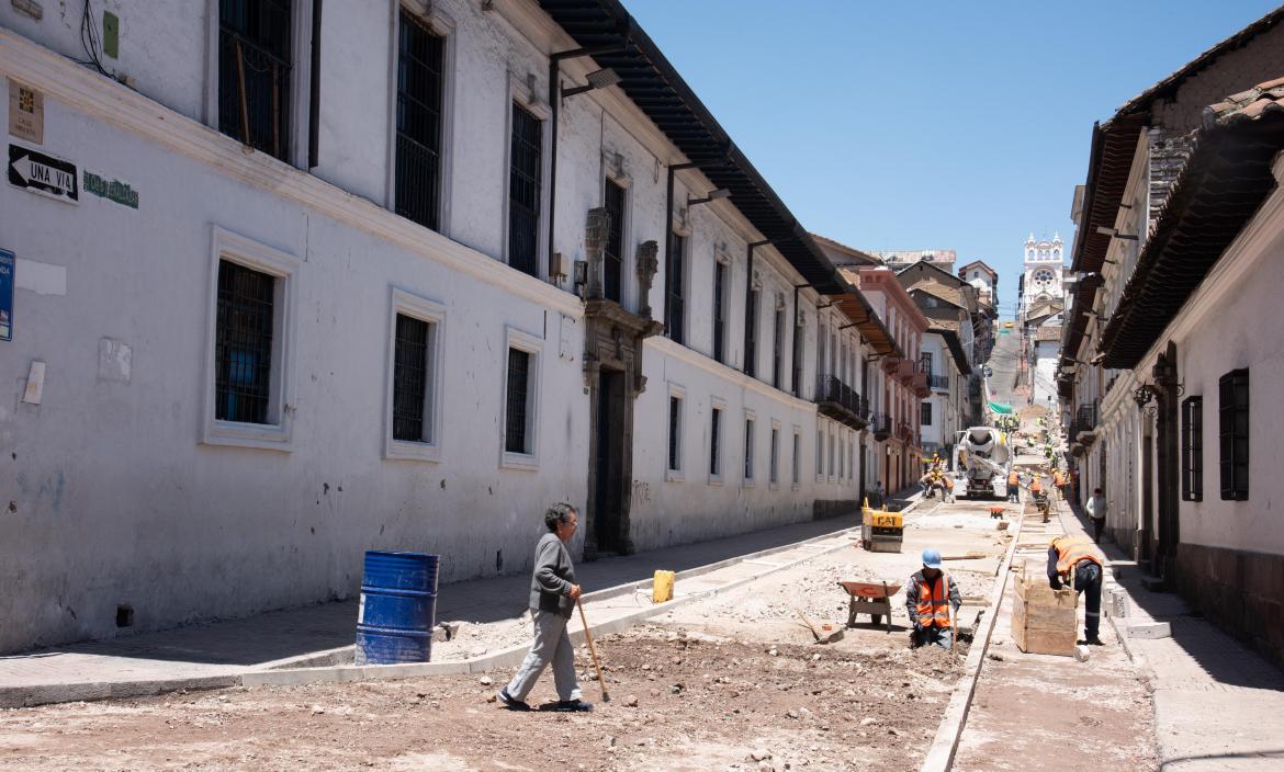 El Centro Histórico de Quito ha sido intervenido para obras.